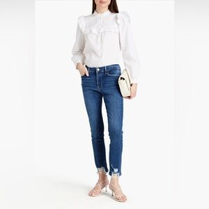 FRAME Le Skinny de Jeanne distressed high-rise skinny jeans sz 29